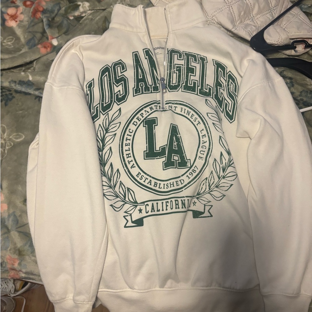 No Boundaries White Hoodie with Green Lettering